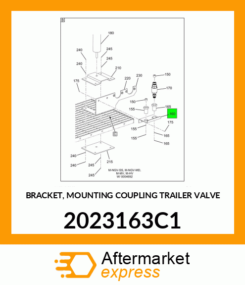 BRACKET, MOUNTING COUPLING TRAILER VALVE 2023163C1