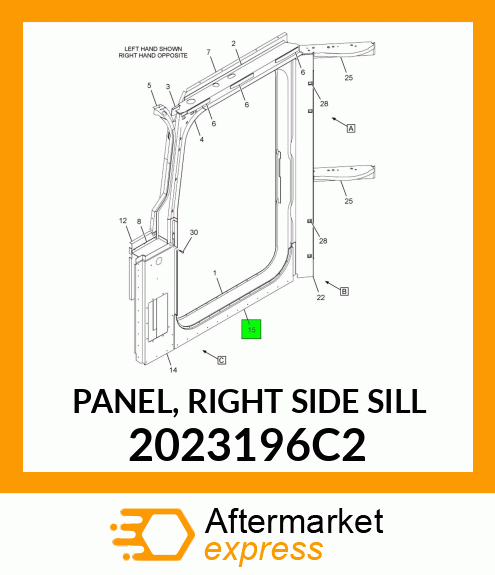 PANEL, RIGHT SIDE SILL 2023196C2