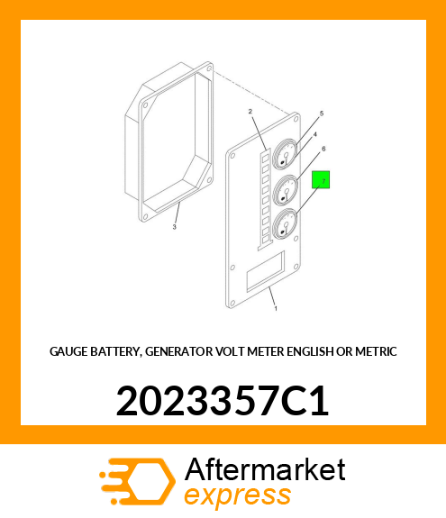 GAUGE BATTERY, GENERATOR VOLT METER ENGLISH OR METRIC 2023357C1