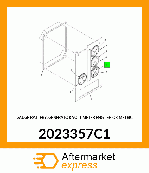 GAUGE BATTERY, GENERATOR VOLT METER ENGLISH OR METRIC 2023357C1