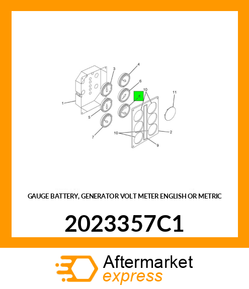 GAUGE BATTERY, GENERATOR VOLT METER ENGLISH OR METRIC 2023357C1