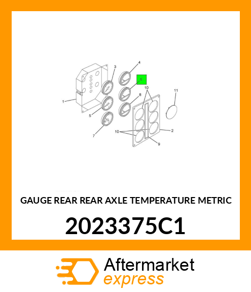 GAUGE REAR REAR AXLE TEMPERATURE METRIC 2023375C1