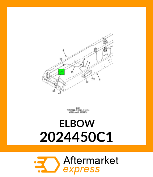 FITTING, ELBOW QUICK CONNECT 5/8" TUBE X 1/2" STEM 2024450C1