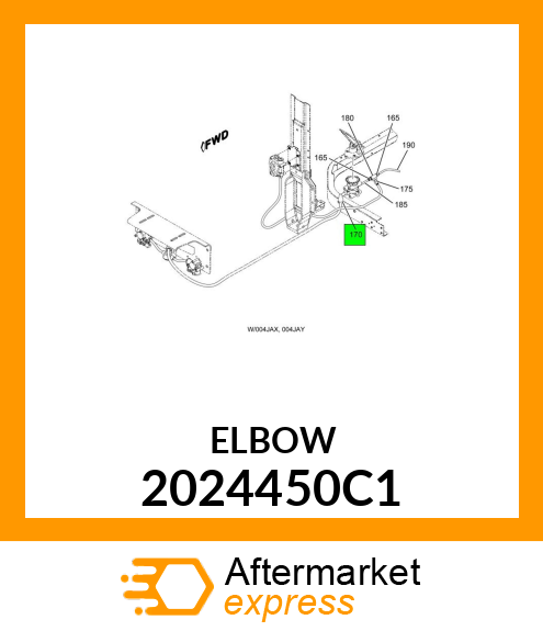 FITTING, ELBOW QUICK CONNECT 5/8" TUBE X 1/2" STEM 2024450C1