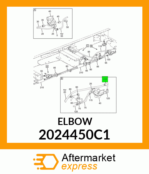 FITTING, ELBOW QUICK CONNECT 5/8" TUBE X 1/2" STEM 2024450C1