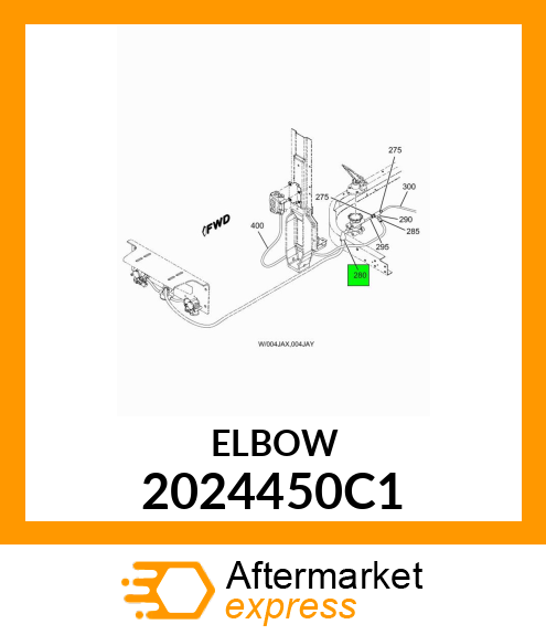 FITTING, ELBOW QUICK CONNECT 5/8" TUBE X 1/2" STEM 2024450C1