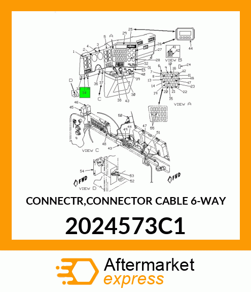 CONNECTR,CONNECTOR CABLE 6-WAY 2024573C1