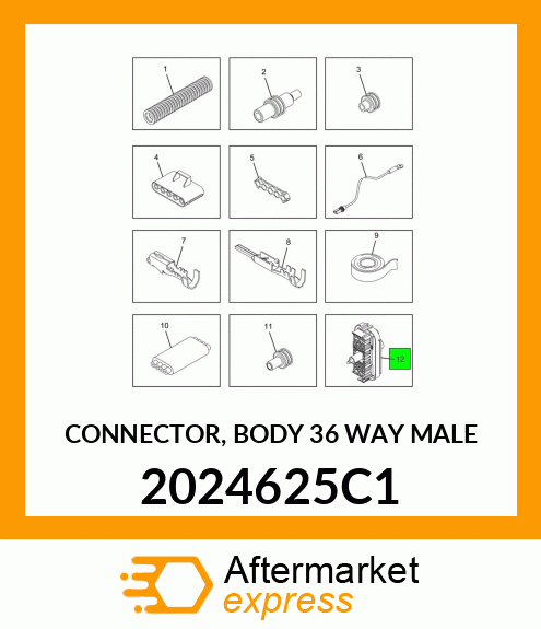 CONNECTOR, BODY 36 WAY MALE 2024625C1