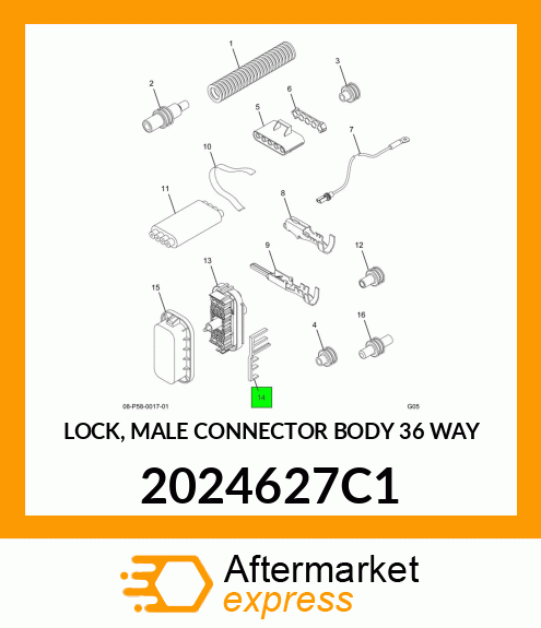 LOCK, MALE CONNECTOR BODY 36 WAY 2024627C1