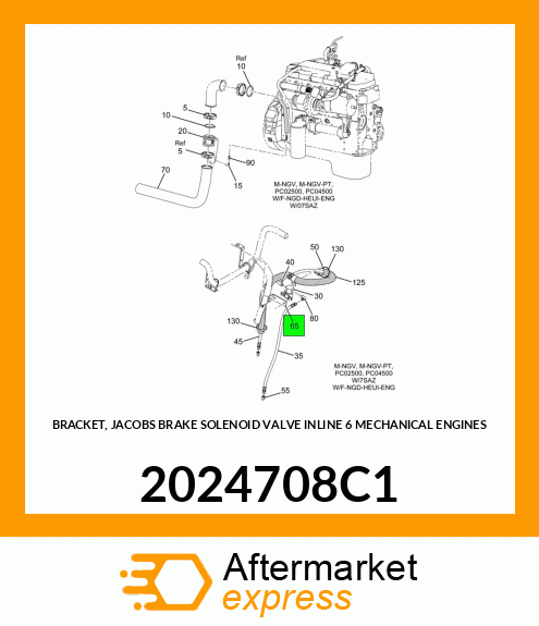 BRACKET, JACOBS BRAKE SOLENOID VALVE INLINE 6 MECHANICAL ENGINES 2024708C1