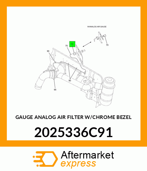 GAUGE ANALOG AIR FILTER W/CHROME BEZEL 2025336C91