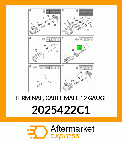 TERMINAL, CABLE MALE 12 GAUGE 2025422C1