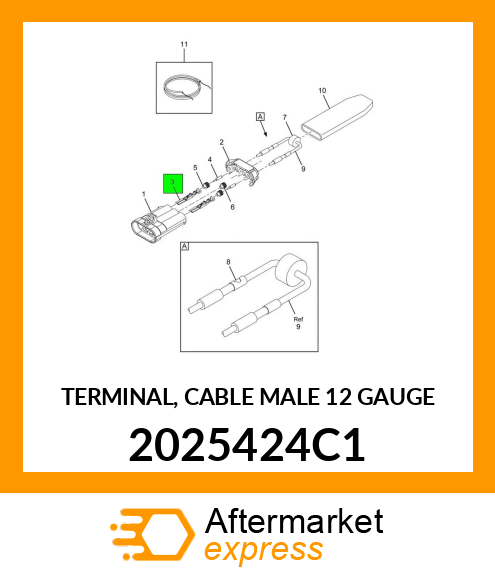 TERMINAL, CABLE MALE 12 GAUGE 2025424C1