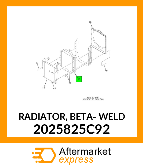 RADIATOR, BETA- WELD 2025825C92