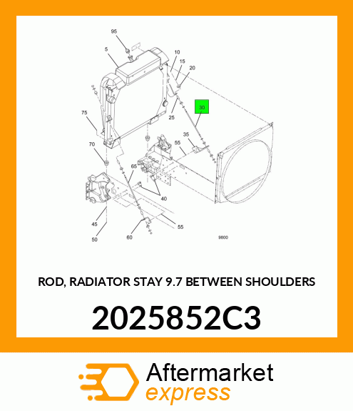 ROD, RADIATOR STAY 9.7" BETWEEN SHOULDERS 2025852C3