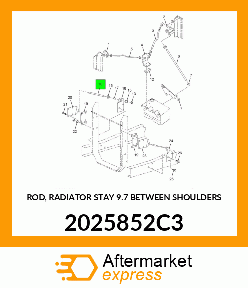 ROD, RADIATOR STAY 9.7" BETWEEN SHOULDERS 2025852C3