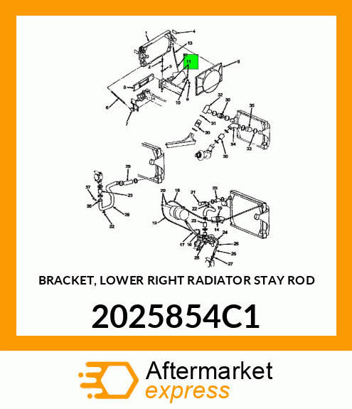 BRACKET, LOWER RIGHT RADIATOR STAY ROD 2025854C1