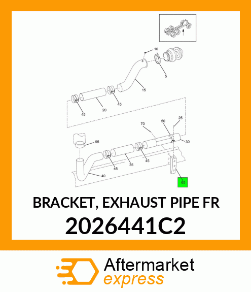 BRACKET, EXHAUST PIPE FR 2026441C2