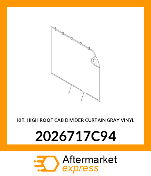 KIT, HIGH ROOF CAB DIVIDER CURTAIN GRAY VINYL 2026717C94