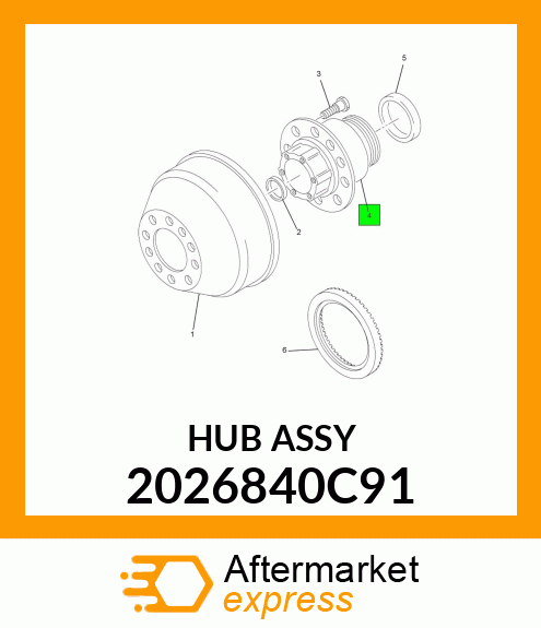 HUB, WHEEL W/CUPS AND STUD 2026840C91