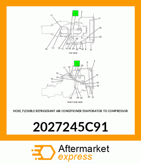 HOSE, FLEXIBLE REFRIGERANT AIR CONDITIONER EVAPORATOR TO COMPRESSOR 2027245C91