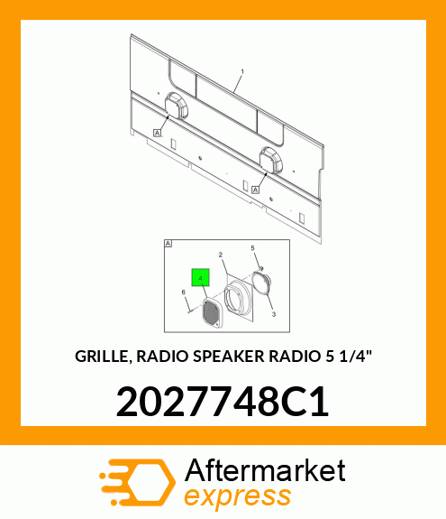 GRILLE, RADIO SPEAKER RADIO 5 1/4" 2027748C1