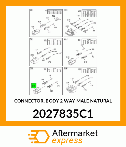 CONNECTOR, BODY 2 WAY MALE NATURAL 2027835C1