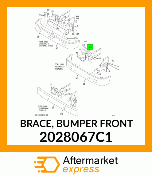 BRACE, BUMPER FRONT 2028067C1