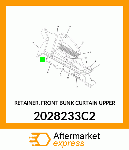 RETAINER, FRONT BUNK CURTAIN UPPER 2028233C2