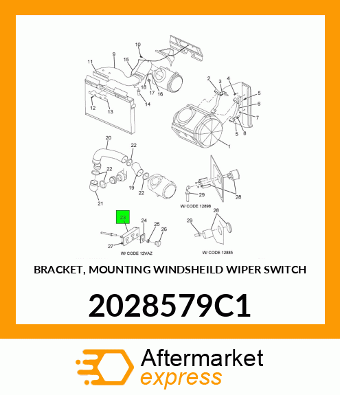 BRACKET, MOUNTING WINDSHEILD WIPER SWITCH 2028579C1