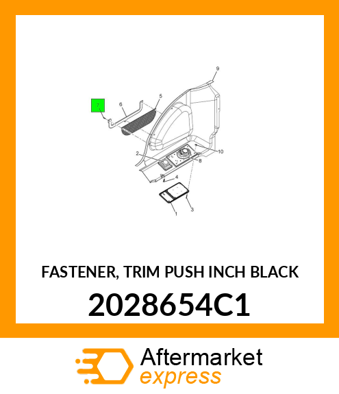 FASTENER, TRIM PUSH INCH BLACK 2028654C1