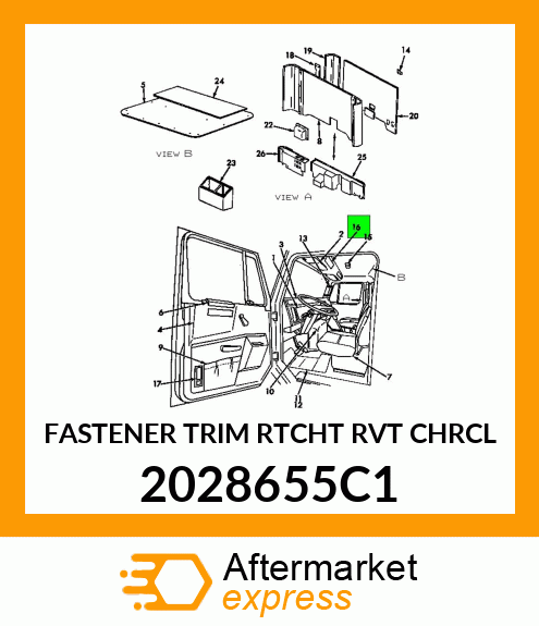 FASTENER TRIM RTCHT RVT CHRCL 2028655C1