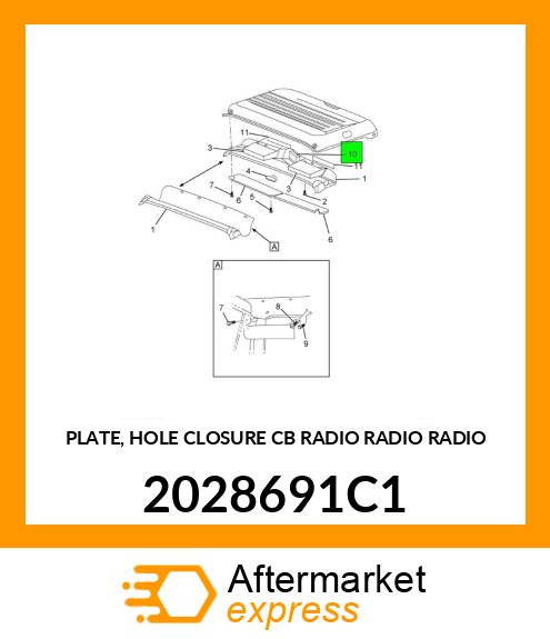 PLATE, HOLE CLOSURE CB RADIO RADIO RADIO 2028691C1