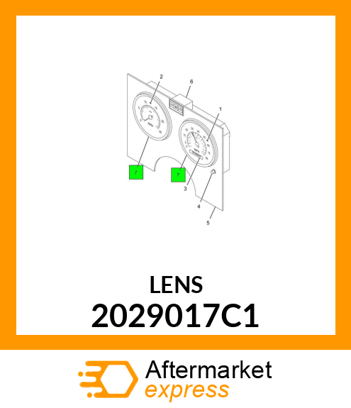 LENS, INSTRUMENT CLUSTER TURN SIGNAL AND HIGH BEAM 2029017C1