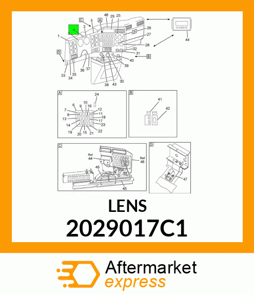 LENS, INSTRUMENT CLUSTER TURN SIGNAL AND HIGH BEAM 2029017C1