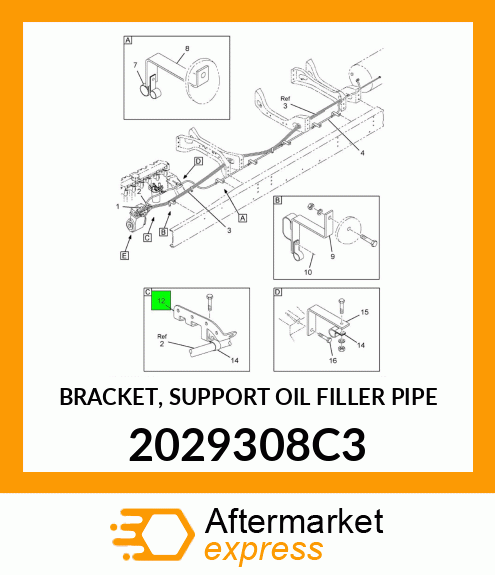 BRACKET, SUPPORT OIL FILLER PIPE 2029308C3