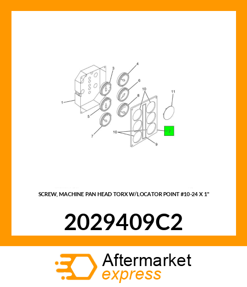 SCREW, MACHINE PAN HEAD TORX W/LOCATOR POINT #10-24 X 1" 2029409C2