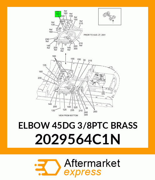 ELBOW 45DG 3/8PTC BRASS 2029564C1N