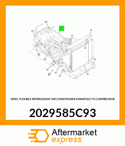 HOSE, FLEXIBLE REFRIGERANT AIR CONDITIONER MANIFOLD TO COMPRESSOR 2029585C93