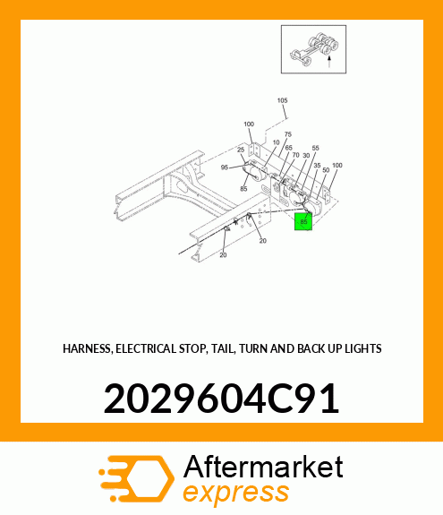 HARNESS, ELECTRICAL STOP, TAIL, TURN AND BACK UP LIGHTS 2029604C91