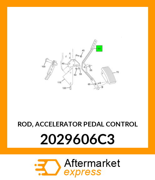 ROD, ACCELERATOR PEDAL CONTROL 2029606C3
