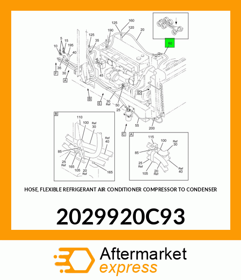 HOSE, FLEXIBLE REFRIGERANT AIR CONDITIONER COMPRESSOR TO CONDENSER 2029920C93