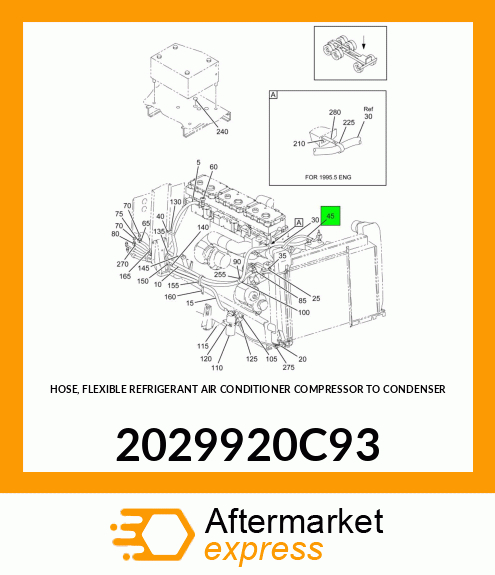 HOSE, FLEXIBLE REFRIGERANT AIR CONDITIONER COMPRESSOR TO CONDENSER 2029920C93