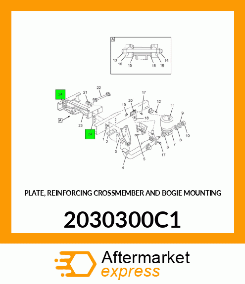 PLATE, REINFORCING CROSSMEMBER AND BOGIE MOUNTING 2030300C1