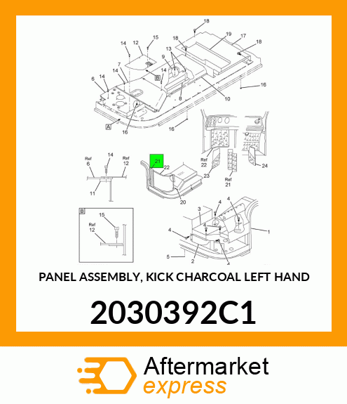 PANEL ASSEMBLY, KICK CHARCOAL LEFT HAND 2030392C1