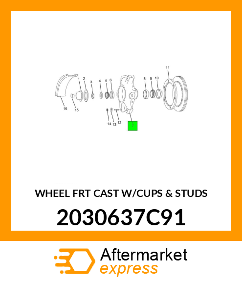 WHEEL FRT CAST W/CUPS & STUDS 2030637C91