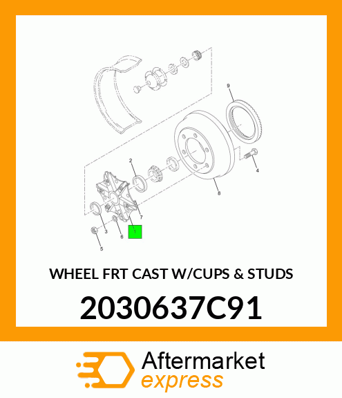 WHEEL FRT CAST W/CUPS & STUDS 2030637C91