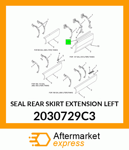 SEAL REAR SKIRT EXTENSION LEFT 2030729C3