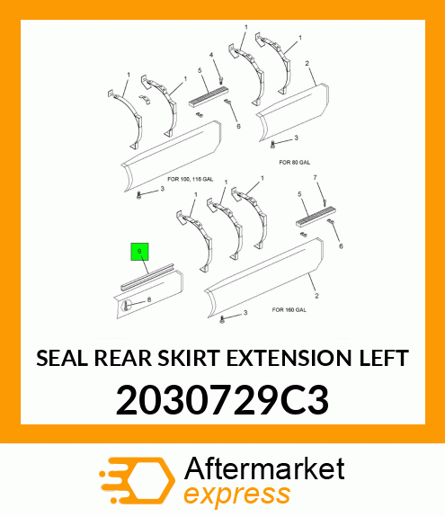 SEAL REAR SKIRT EXTENSION LEFT 2030729C3