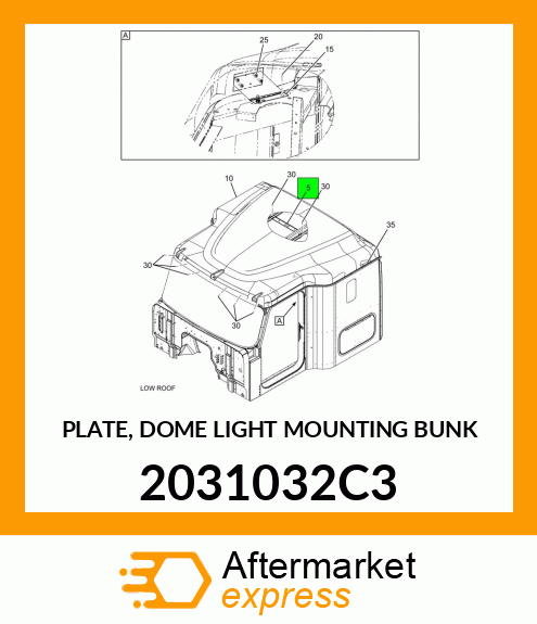 PLATE, DOME LIGHT MOUNTING BUNK 2031032C3